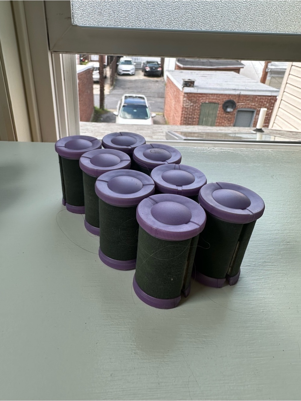 Reusable Purple Foam Hair Rollers - Set of 8